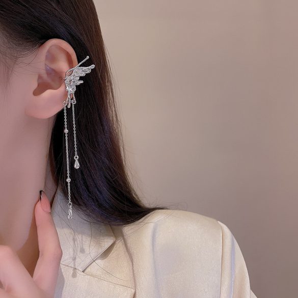 Bizsu fülbevaló ezüst pillangó függő fülbevaló E5310