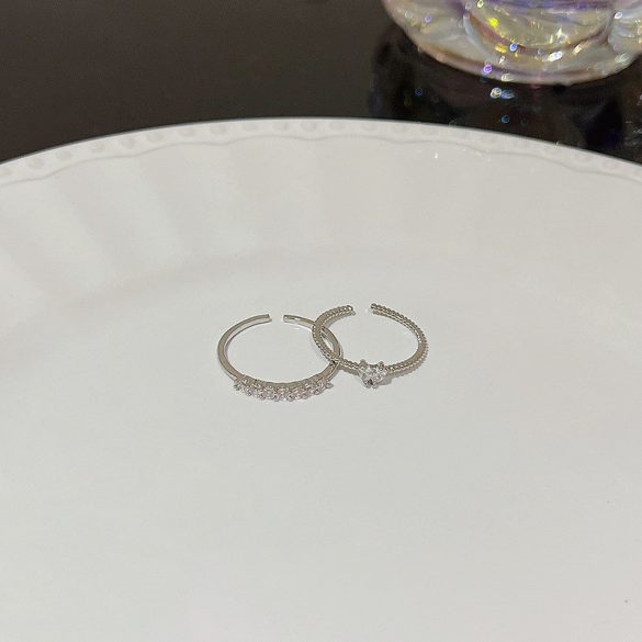 Bizsu gyűrű Nyitott gyűrű mérete állítható Két kis gyűrű J698