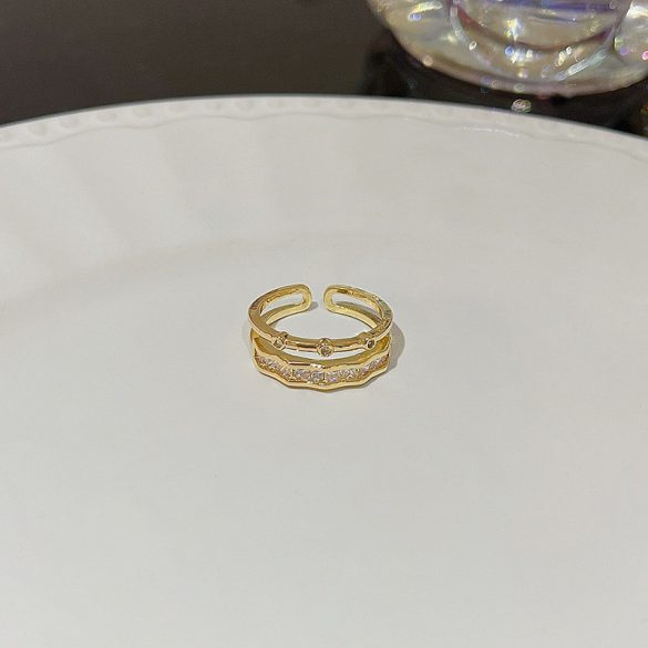 Bizsu gyűrű Nyitott gyűrű mérete állítható Nagykarika gyűrű J748