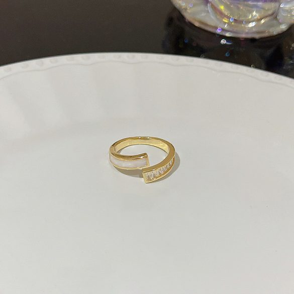 Bizsu gyűrű Nyitott gyűrű mérete állítható Gyöngyház-fele gyűrű J776