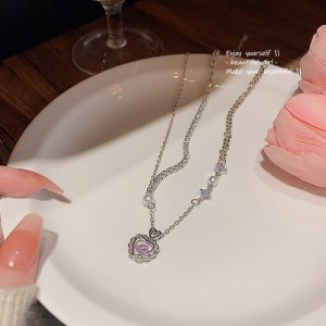 BIZSU NYAKLÁNC Szív alakú nyaklánc Swarovski elemekkel X1204